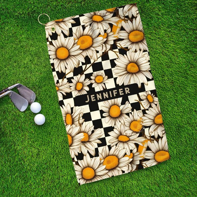 Toalla De Golf Nombre personalizado del tablero de ajedrez Retro  (Subido por el creador)