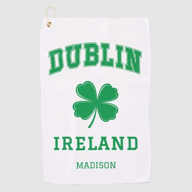 Toalla De Golf Nombre personalizado Dublín Irlanda (Anverso)