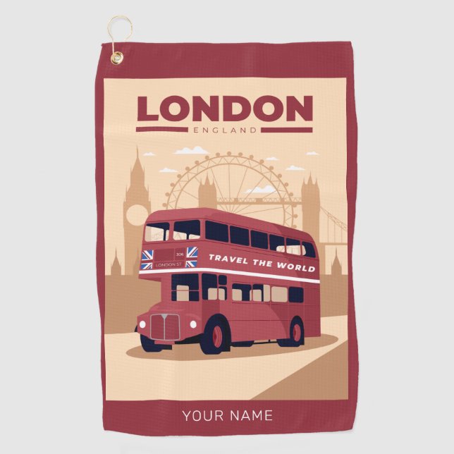 Toalla De Golf Nombre personalizado LONDRES (Anverso)