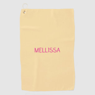 Toalla De Golf Nombre personalizado minimalista crema 
