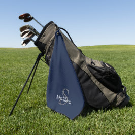 Toalla De Golf Nombre Personalizado Monograma Azul Marino Negro