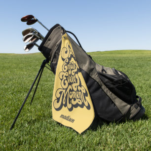 Toalla De Golf Nombre personalizado retro "Espíritu libre"