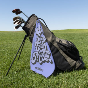 Toalla De Golf Nombre personalizado retro "Espíritu libre"