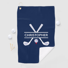 Toalla De Golf Nombre Personalizado Rojo Blanco Azul