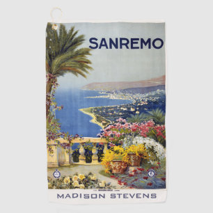 Toalla De Golf Nombre personalizado SanRemo Italia Viaje de época