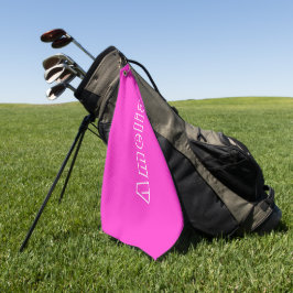 Toalla De Golf Nombre personalizado Simple Hot Pink