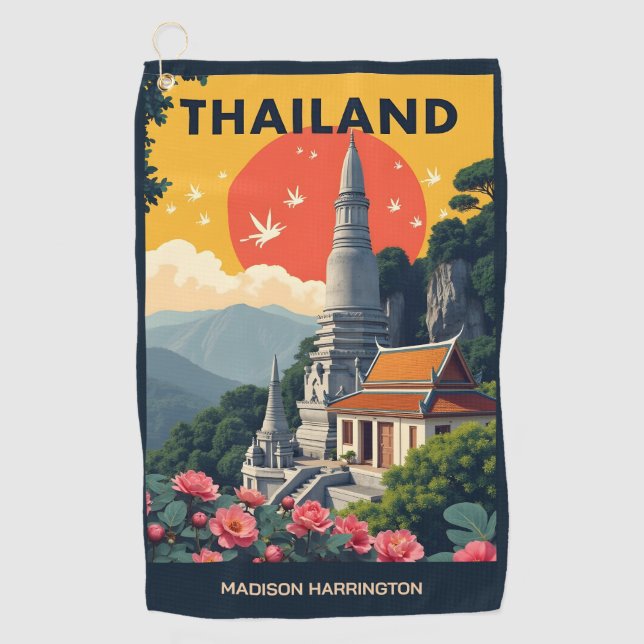 Toalla De Golf Nombre personalizado / Texto Tailandia (Anverso)