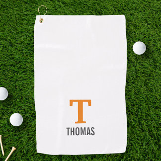 Toalla De Golf Nombre simple y monograma inicial personalizado