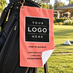 Toalla De Golf Nombre y logotipo personalizados de coral para emp