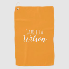 Toalla De Golf Nombres personalizados modernista naranja minimali