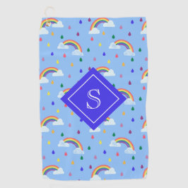 Toalla De Golf Nubes de lluvia cruda y cruda de arcoiris personal