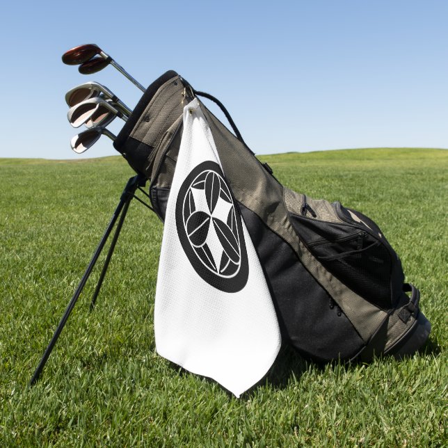 Toalla De Golf Nueve hojas de bambú en círculo (Verde)