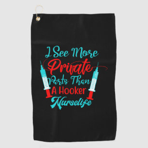 Toalla De Golf Nurse Gift Veo Más Partes Privadas