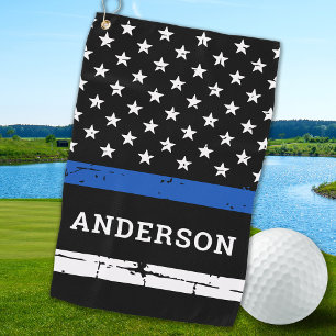 Toalla De Golf Oficial de policía personalizado con bandera delga