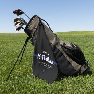 Toalla De Golf Oficial de Policía Personalizado Línea Azul Delgad