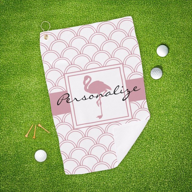 Toalla De Golf Ola Art Deco Patrón Flamenco Rosa (Subido por el creador)