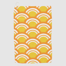 Ola Japonesa Seigaiha Patrón Amarillo Naranja
