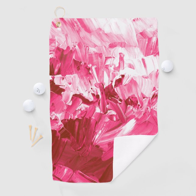 Toalla De Golf Olas de pintura rosa abstracta (In situ)