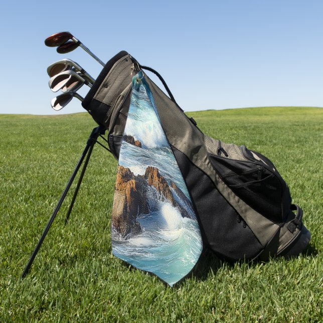 Toalla De Golf Olas del Océano Pacífico (Verde)