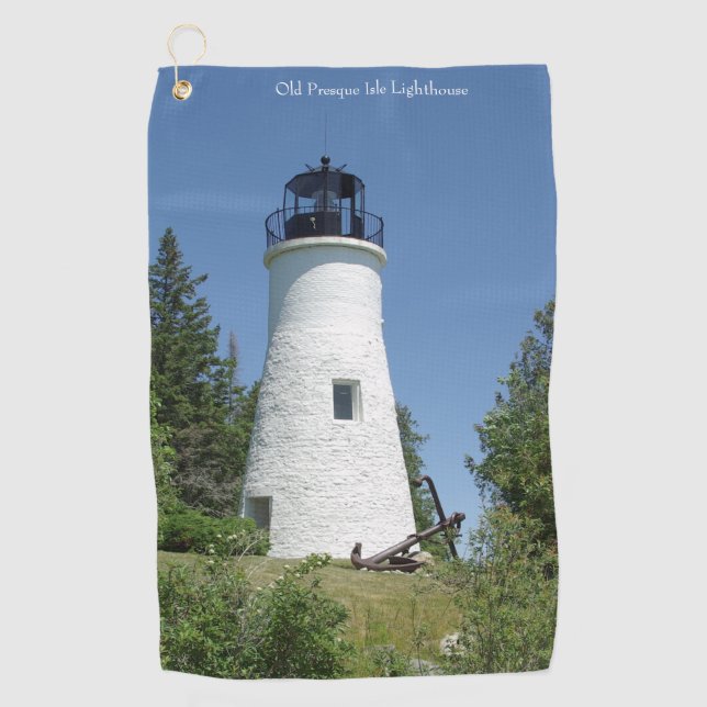 Toalla de golf Old Presque Isle Lighthouse (Anverso)