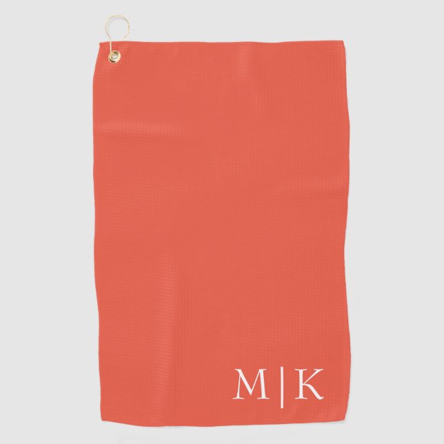 Toalla De Golf Orange and White | Modern Monogram (Anverso)