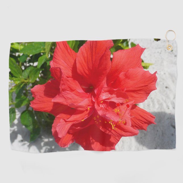 Toalla De Golf Orange Hibiscus Flower Tropical Floral (Horizontal)