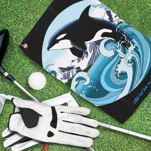 Toalla De Golf Orca Asesina Majestuosa Olas Azules Océano