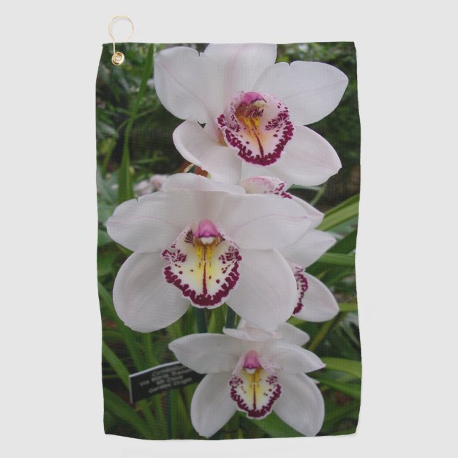 Toalla De Golf Orquídeas Blancas Flores Tropicales Hermosas (Anverso)