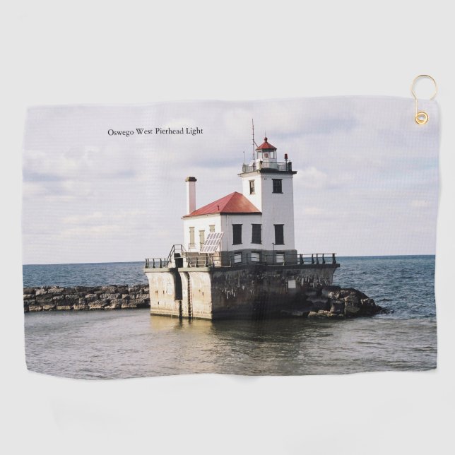 Toalla de golf Oswego West Pierhead Light (Horizontal)
