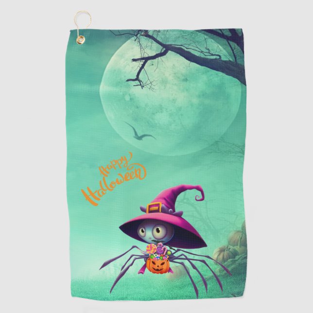 Toalla De Golf Otoño/araña/bruja/halloween (Anverso)