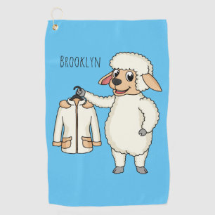 Toalla De Golf Oveja linda con dibujo animado de chaqueta