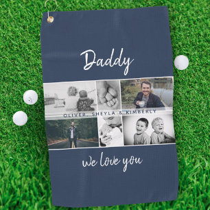 Toalla De Golf Padre con hijos y Collage de fotos de papá de fami