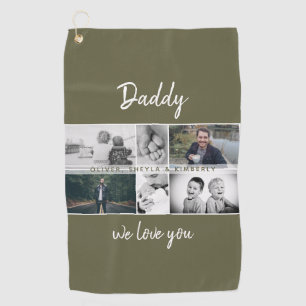 Toalla De Golf Padre con hijos y Collage de fotos de papá de fami