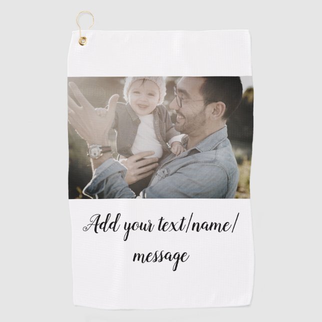 Toalla De Golf padre, padre, padre, padre... añada foto.......... (Anverso)