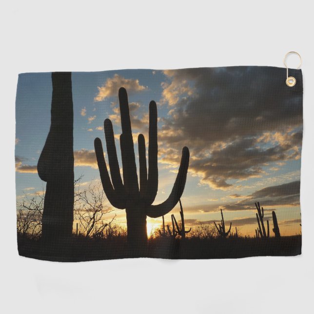 Toalla De Golf Paisaje del desierto de Saguaro Sunset II Arizona (Horizontal)