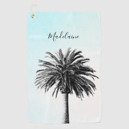 Toalla De Golf Palm Tree Black White Modern Blue Sky Personal