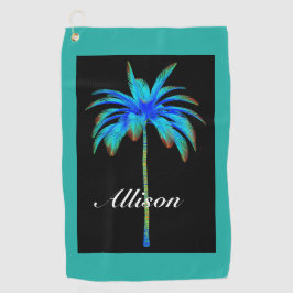 Toalla De Golf Palm Tree Tropical Turquoise Personalizada