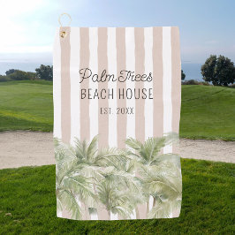 Toalla De Golf Palm Trees Tropicales Beige Stripes Beach House