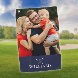 Toalla De Golf Palos de Golf con Nombre Personalizado Foto Azul M