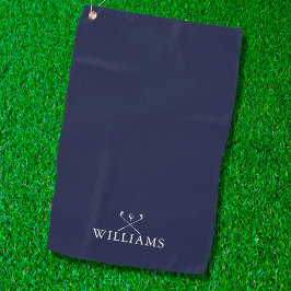 Toalla De Golf Palos de Golf Nombre Personalizado Azul Marino