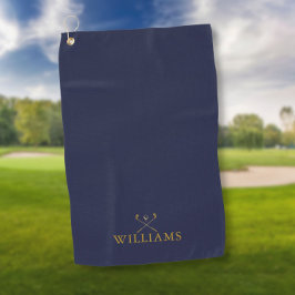 Toalla De Golf Palos de Golf Personalizados Navy Blue y Gold
