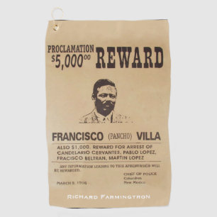 Toalla De Golf Pancho Villa 🔥 Héroe General Mexicano