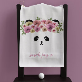 Toalla De Golf Panda Bear Face Personalizado Chica White Golf Toa