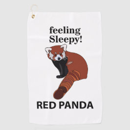 Toalla De Golf Panda Rojo Sensándose Sleepy Funny Panda Rojo