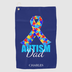 Toalla De Golf Papá de encargo del autismo