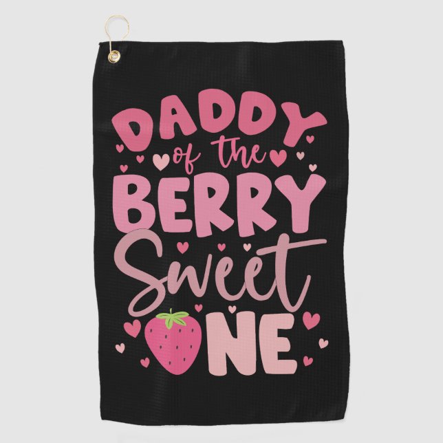 Toalla De Golf Papá de la fresa dulce cumpleaños (Anverso)