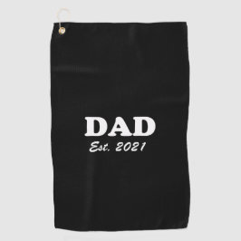 Toalla De Golf Papá personalizado fecha establecida negro persona