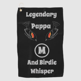 Toalla De Golf Pappa legendaria y Birdie Whisper Red Wing Bird