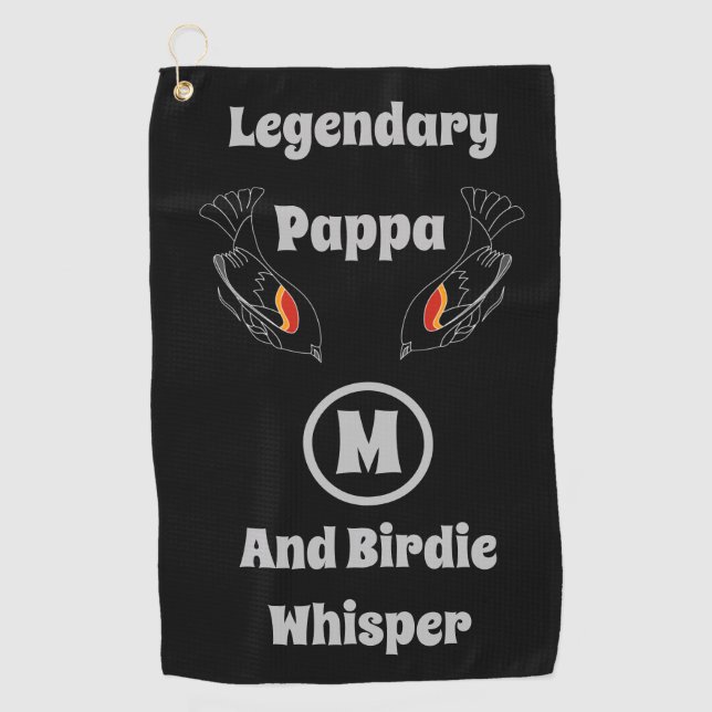 Toalla De Golf Pappa legendaria y Birdie Whisper Red Wing Bird (Anverso)