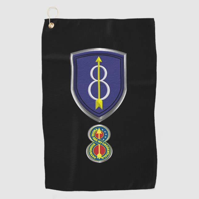 Toalla De Golf Parche de la 8ª División de Infantería “Pathfinder (Anverso)